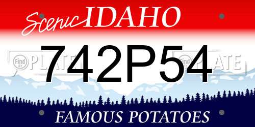 742P54 Idaho License Plate