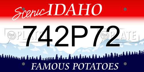 742P72 Idaho License Plate