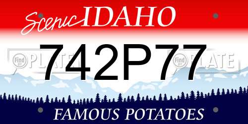 742P77 Idaho License Plate