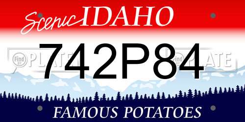 742P84 Idaho License Plate