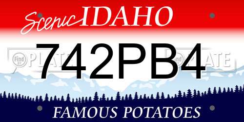 742PB4 Idaho License Plate