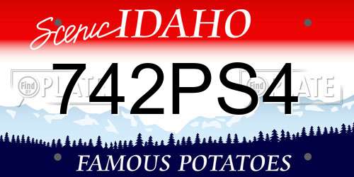 742PS4 Idaho License Plate