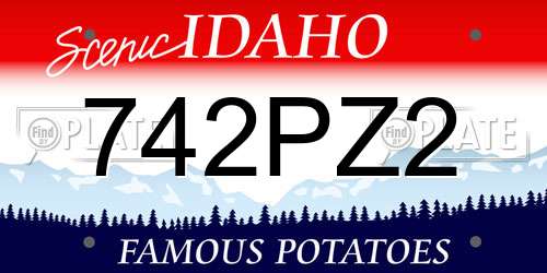 742PZ2 Idaho License Plate