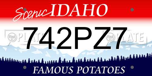 742PZ7 Idaho License Plate
