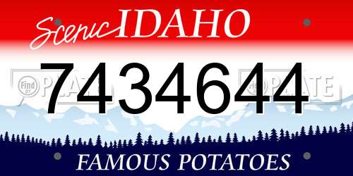 7434644 Idaho License Plate