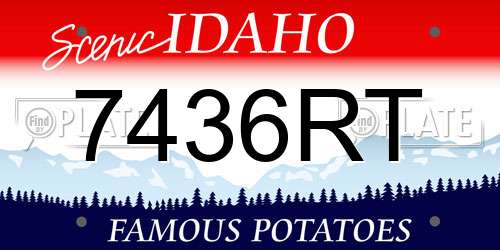 7436RT Idaho License Plate