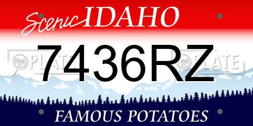 7436RZ Idaho License Plate