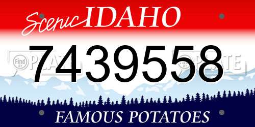 7439558 Idaho License Plate
