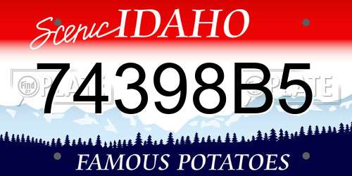 74398B5 Idaho License Plate