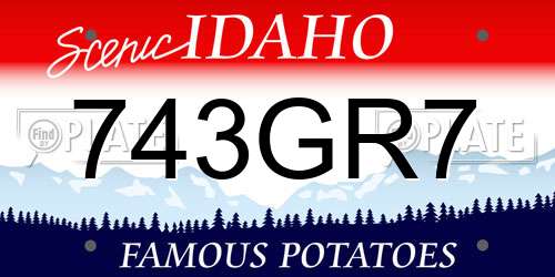 743GR7 Idaho License Plate