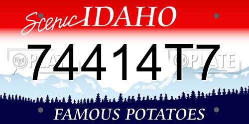 74414T7 Idaho License Plate