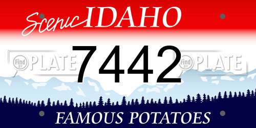 7442 Idaho License Plate