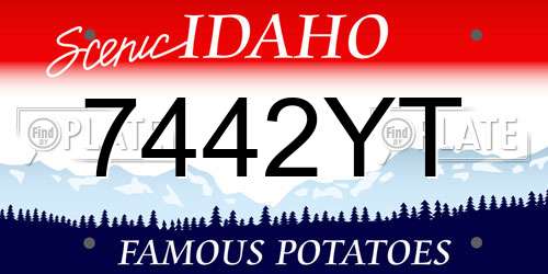 7442YT Idaho License Plate