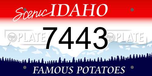 7443 Idaho License Plate