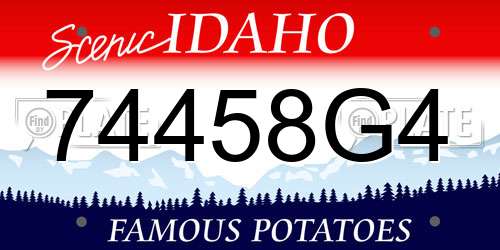 74458G4 Idaho License Plate