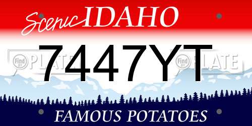 7447YT Idaho License Plate