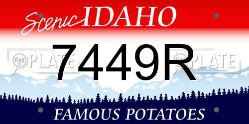 7449R Idaho License Plate