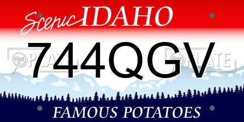 744QGV Idaho License Plate