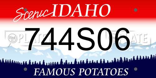 744S06 Idaho License Plate