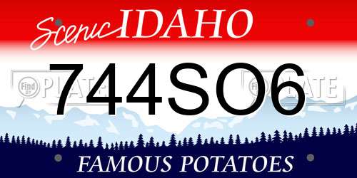 744SO6 Idaho License Plate