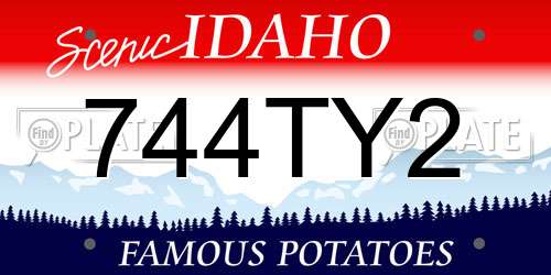 744TY2 Idaho License Plate