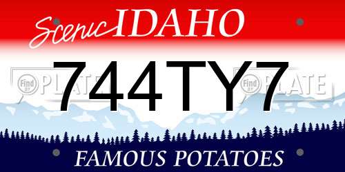 744TY7 Idaho License Plate
