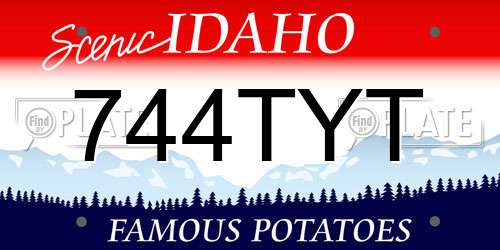 744TYT Idaho License Plate