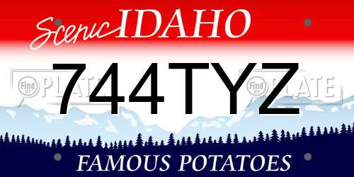 744TYZ Idaho License Plate