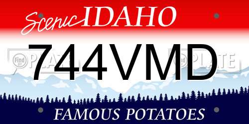 744VMD Idaho License Plate