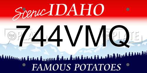 744VMQ Idaho License Plate