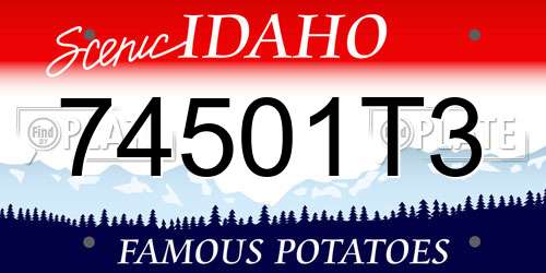 74501T3 Idaho License Plate