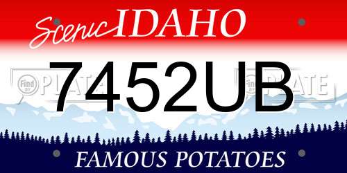 7452UB Idaho License Plate