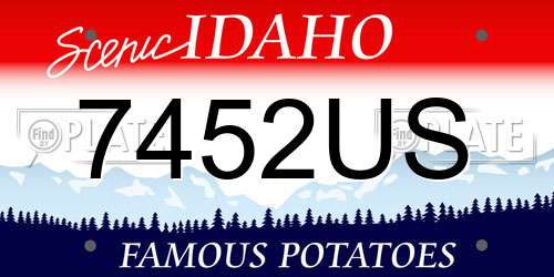 7452US Idaho License Plate