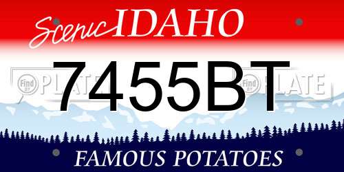 7455BT Idaho License Plate