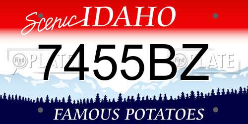 7455BZ Idaho License Plate
