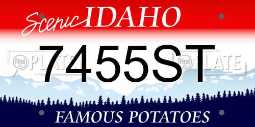 7455ST Idaho License Plate