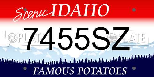 7455SZ Idaho License Plate