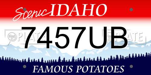 7457UB Idaho License Plate