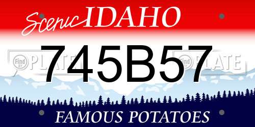 745B57 Idaho License Plate