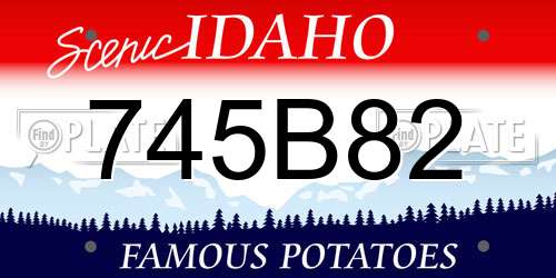 745B82 Idaho License Plate