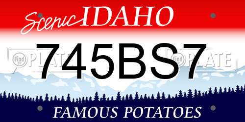 745BS7 Idaho License Plate