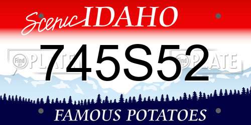 745S52 Idaho License Plate
