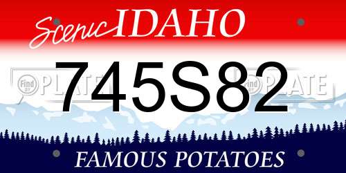 745S82 Idaho License Plate