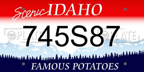 745S87 Idaho License Plate