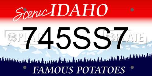 745SS7 Idaho License Plate