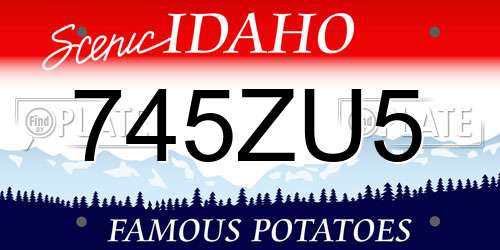 745ZU5 Idaho License Plate