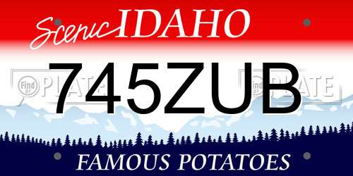 745ZUB Idaho License Plate