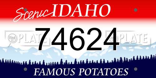 74624 Idaho License Plate