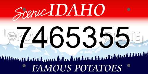7465355 Idaho License Plate