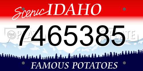 7465385 Idaho License Plate